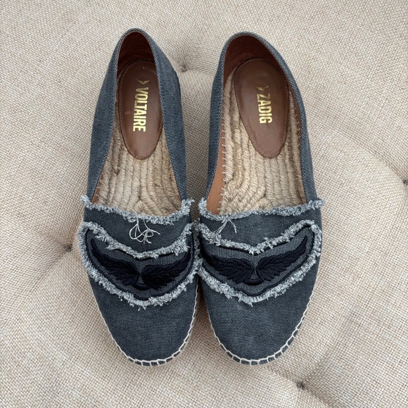 Zadig & Voltaire Canvas Espadrilles in Black/Gray EU Size 41 - Picture 2 of 11
